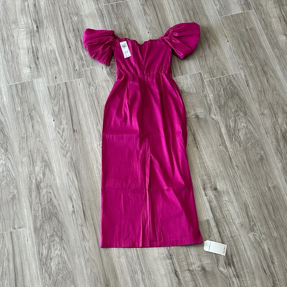 Abercrombie & Fitch Pink Midi Dress |  XS Petite - Picture 4 of 5
